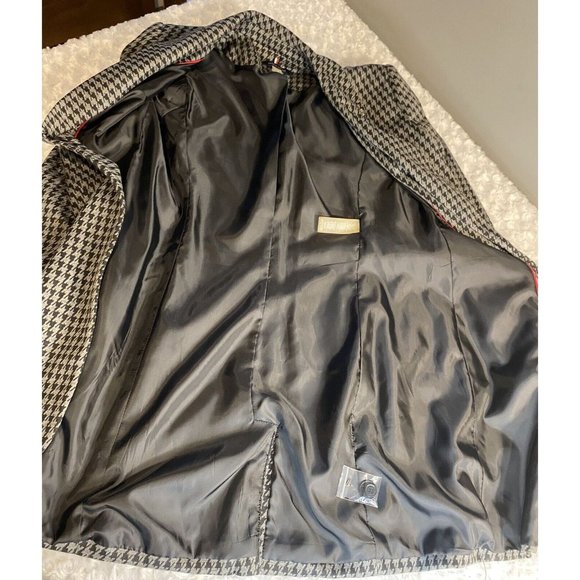 Tommy Hilfiger Houndstooth Blazer Size 2 Elbow Patch Classic Fit Mid Length - Picture 7 of 14